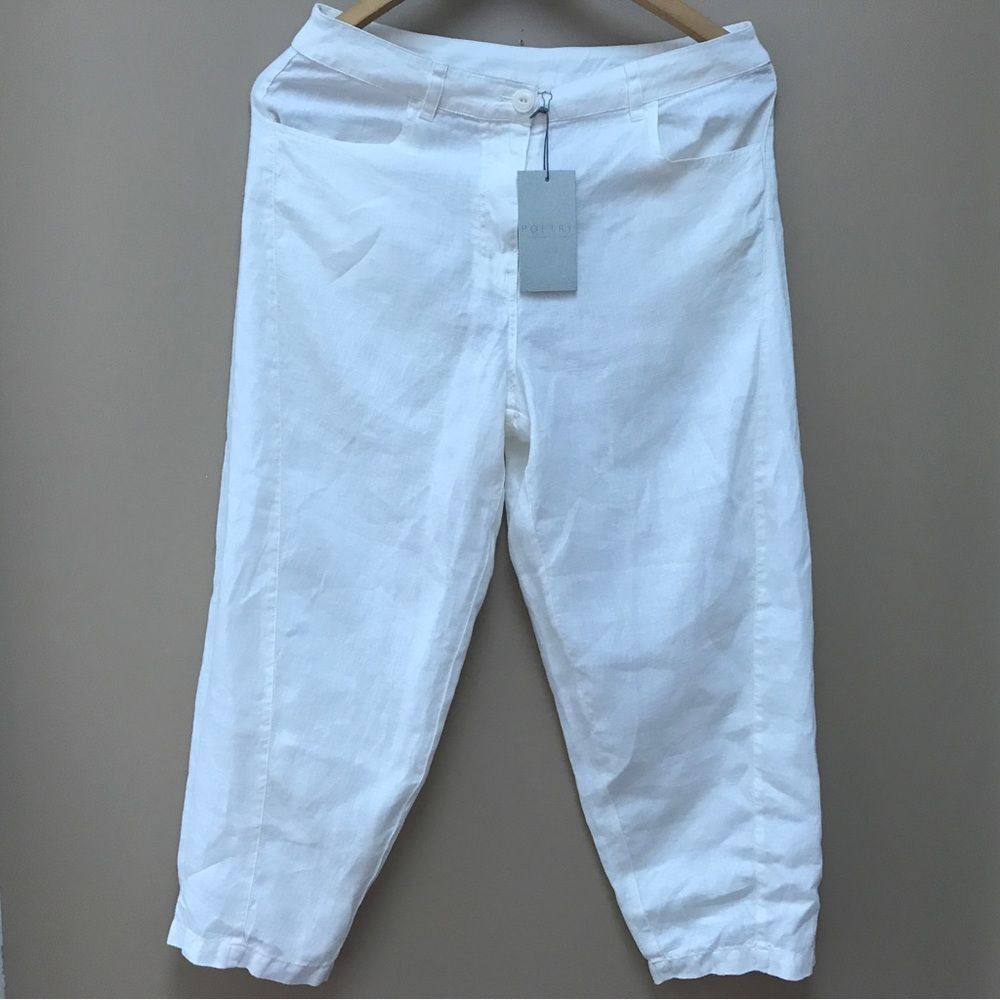 NWT Poetry Cream Linen Trouser Tapered (10) - Picture 2 of 11